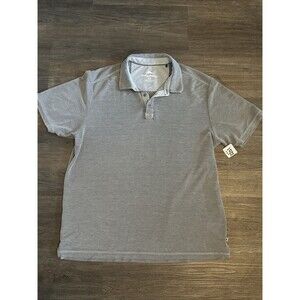 Tommy Bahama Mens Large gray polo shirt soft tencel short sleeved L